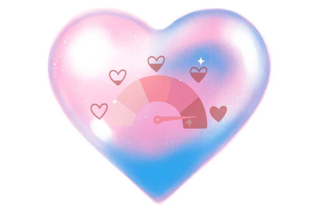 ハートのグラデーションメーター