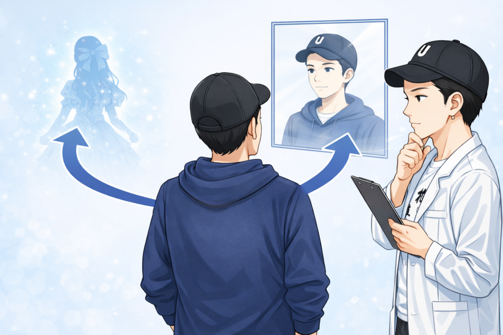 推しか自分、どちらを向いているか？