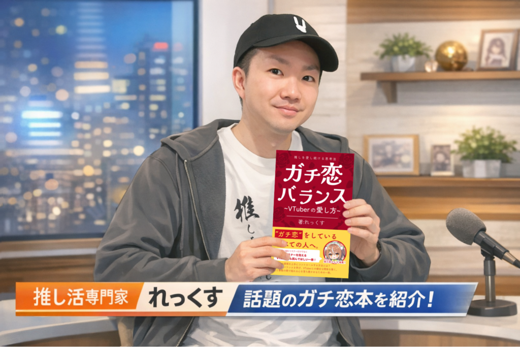 自分の書籍をテレビ番組で紹介する筆者。